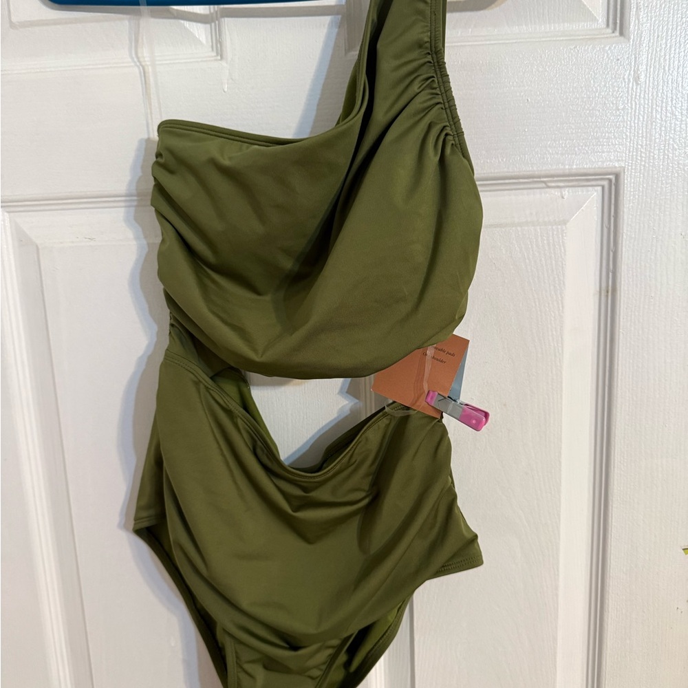 Shade & Shore Olive Green One Piece Swimsuit